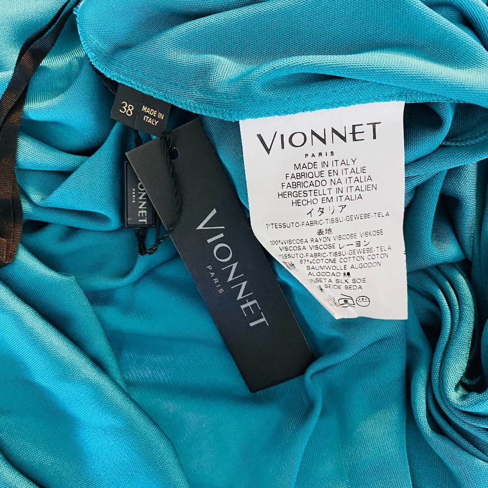 NWT, Vionnet, Silk Jersey Sheath Draped Dress w/ Belt, 6. - Picture 3 of 6